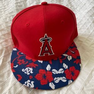3/$15 MLB LA Angels Hawaiian print baseball cap